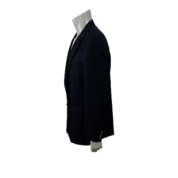 Ralph Lauren Navy Blue Wool Blazer Gold Buttons Mens 44L - Picture 7 of 12